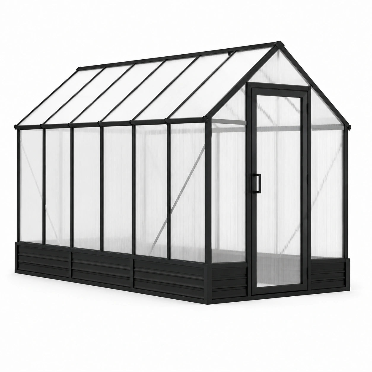 Serre en polycarbonate et aluminium noir 250x190x195 cm