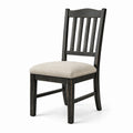 Chaise en bois noir avec assise en tissu beige