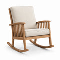 Chaise à bascule en bois avec coussins en tissu polyester